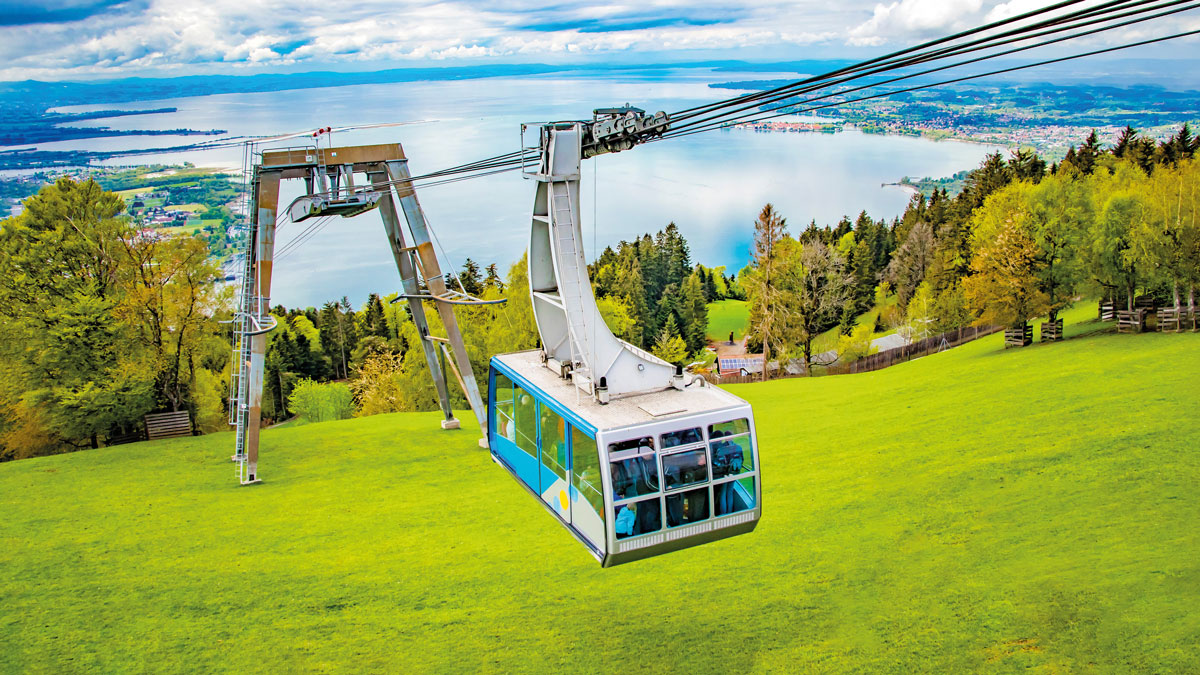 Blick auf eine Seibahn im Vorarlberg